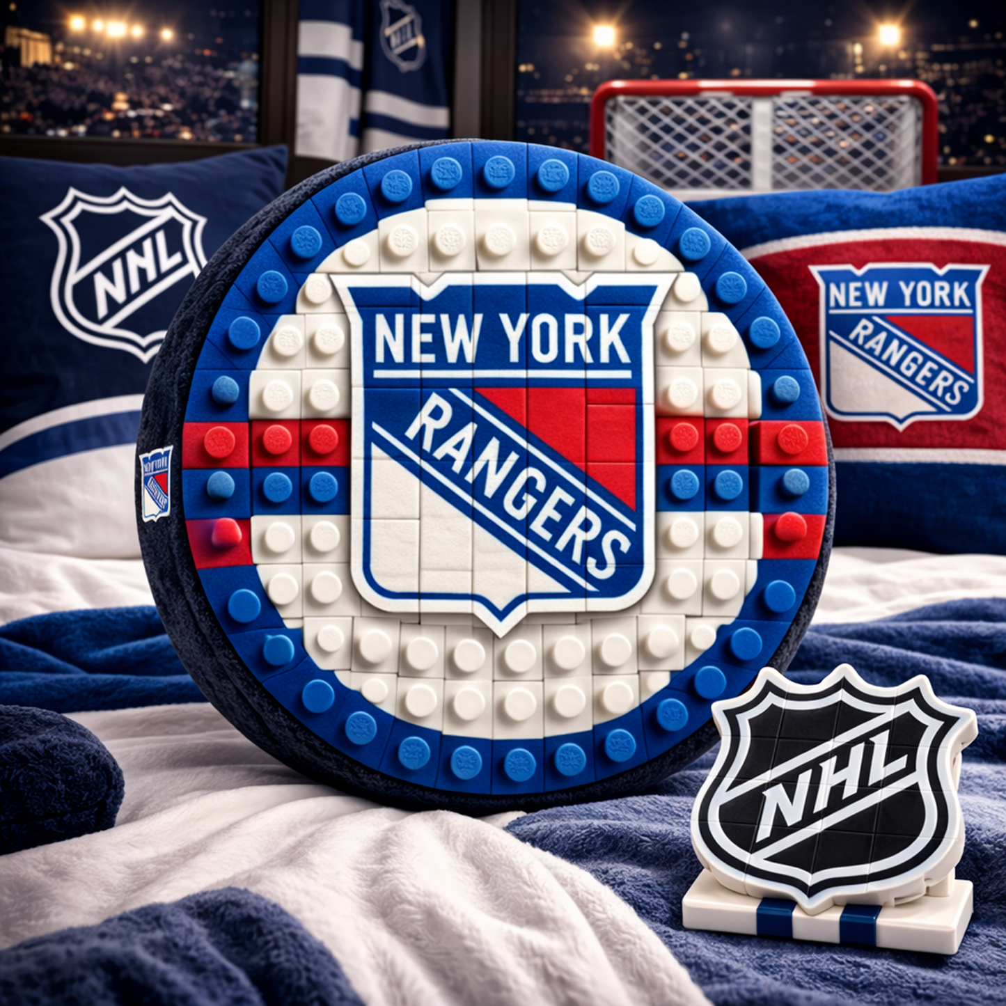 NYR x NHL Hockey Logo Plush Pillow NAK NHT