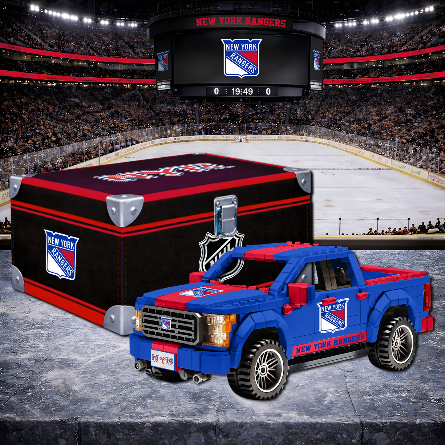 NYR X NHL LEGO Toy Truck Set with Collectible Case NAK NHT