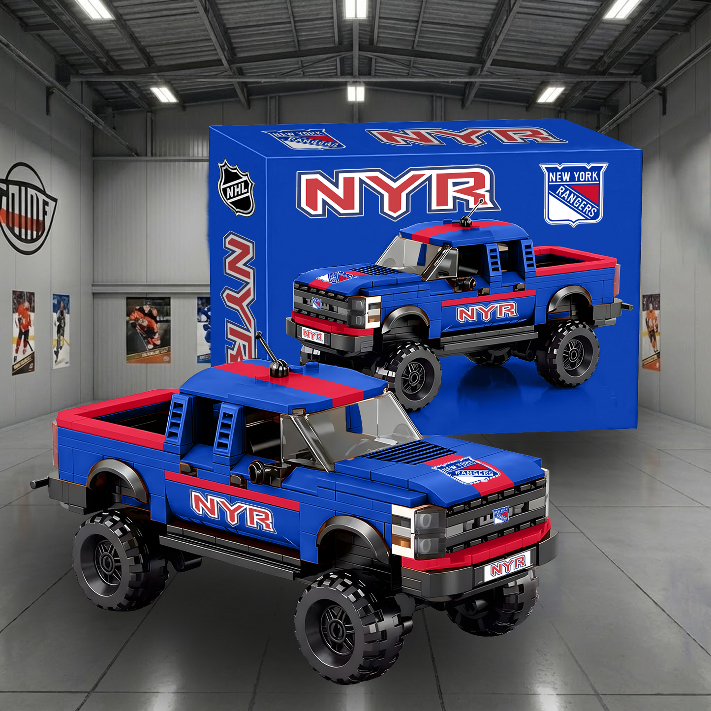 NYR X NHL Raptor pickup truck building block set NAK NHT