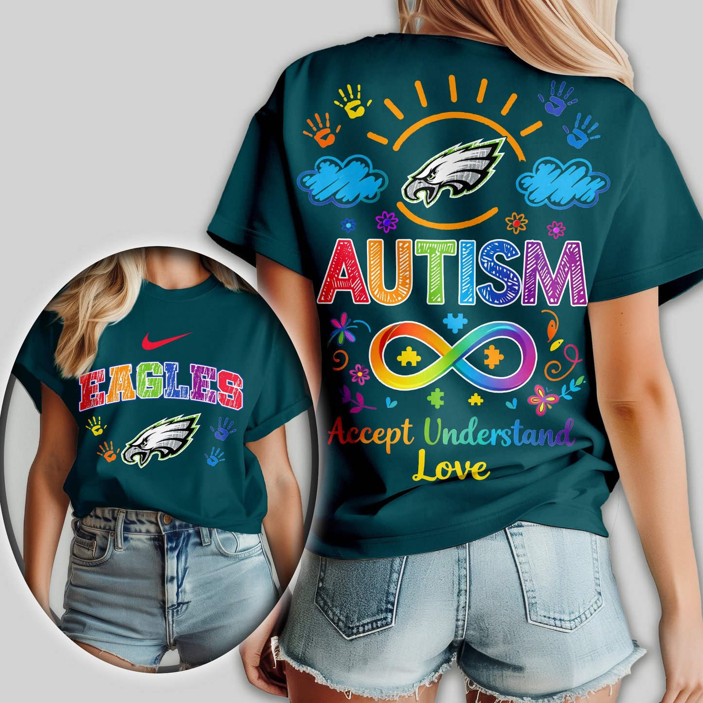 PE Premium NFL National Autism Acceptance Month Women Shirt DDT NTL