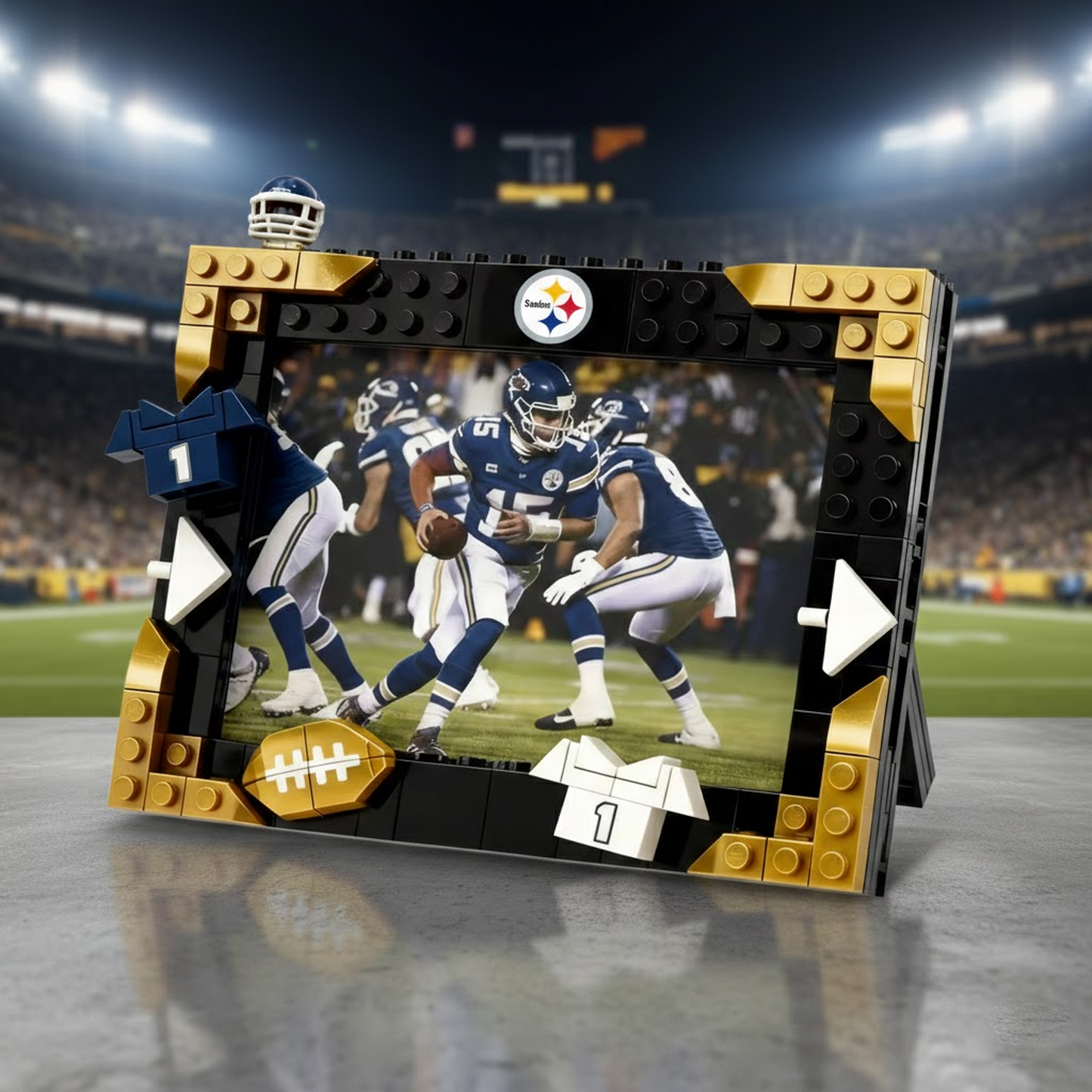 PIT X NFL Football Photo Frame Building Set Compatible Display Gift For Fans NAK NHT