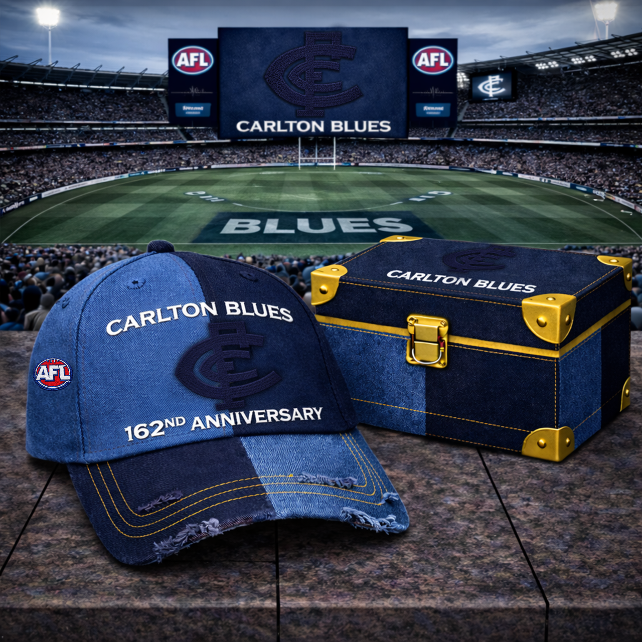 Premium AFL CB Anniversary Vintage Two-Tone Distressed Cap V11 NMD TTV