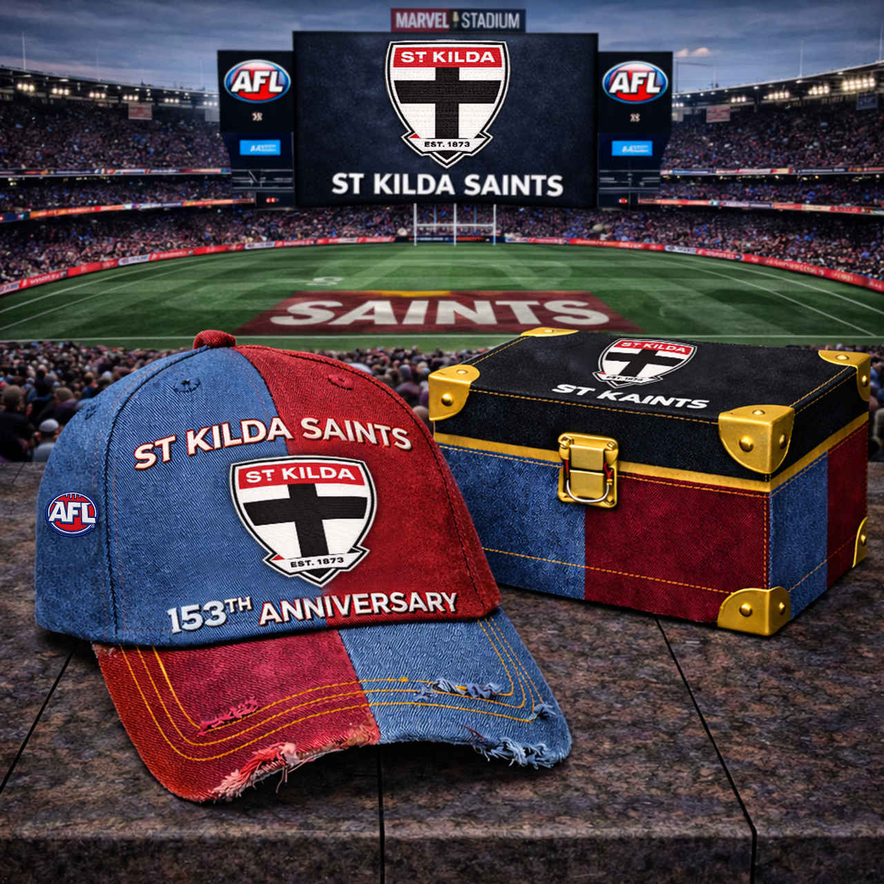 Premium AFL SKS Anniversary Vintage Two-Tone Distressed Cap V11 NMD TTV