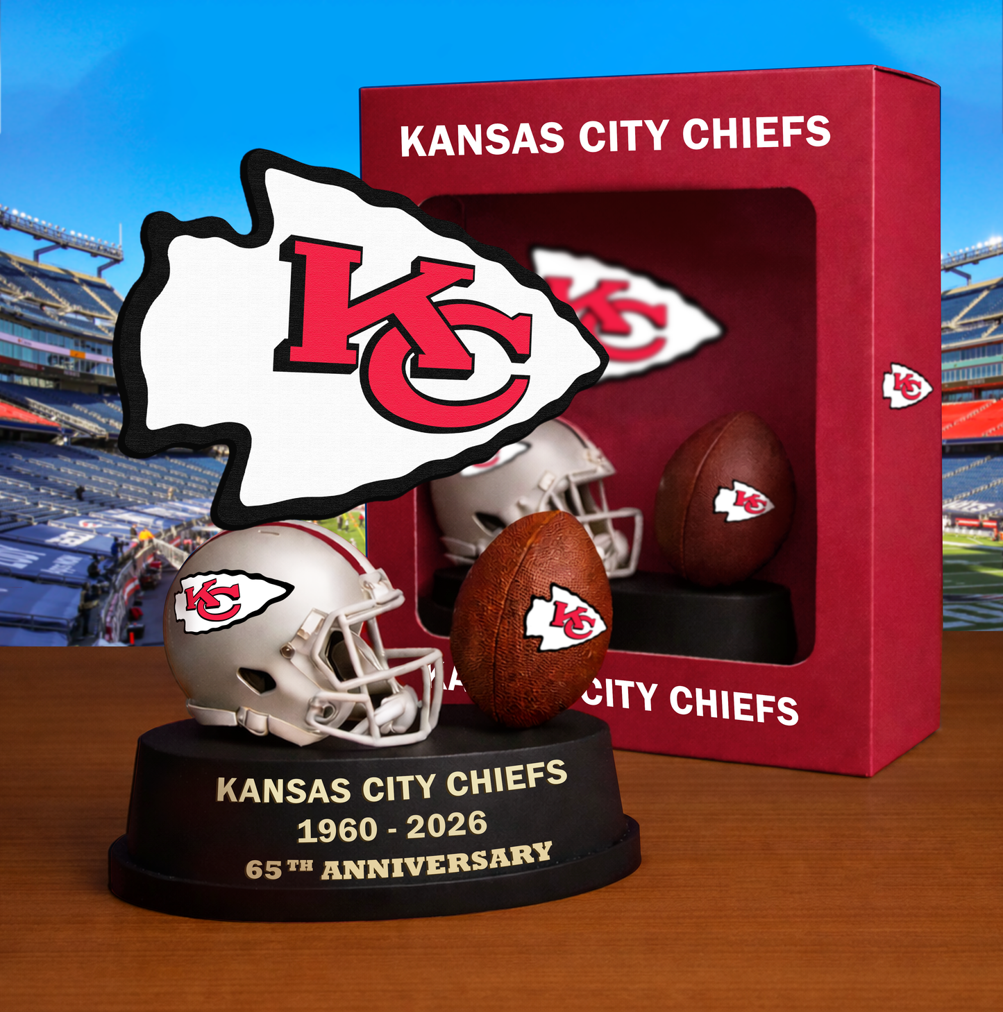 PREMIUM NFL X KCC Helmet & Ball Showcase NAK VHM 280226