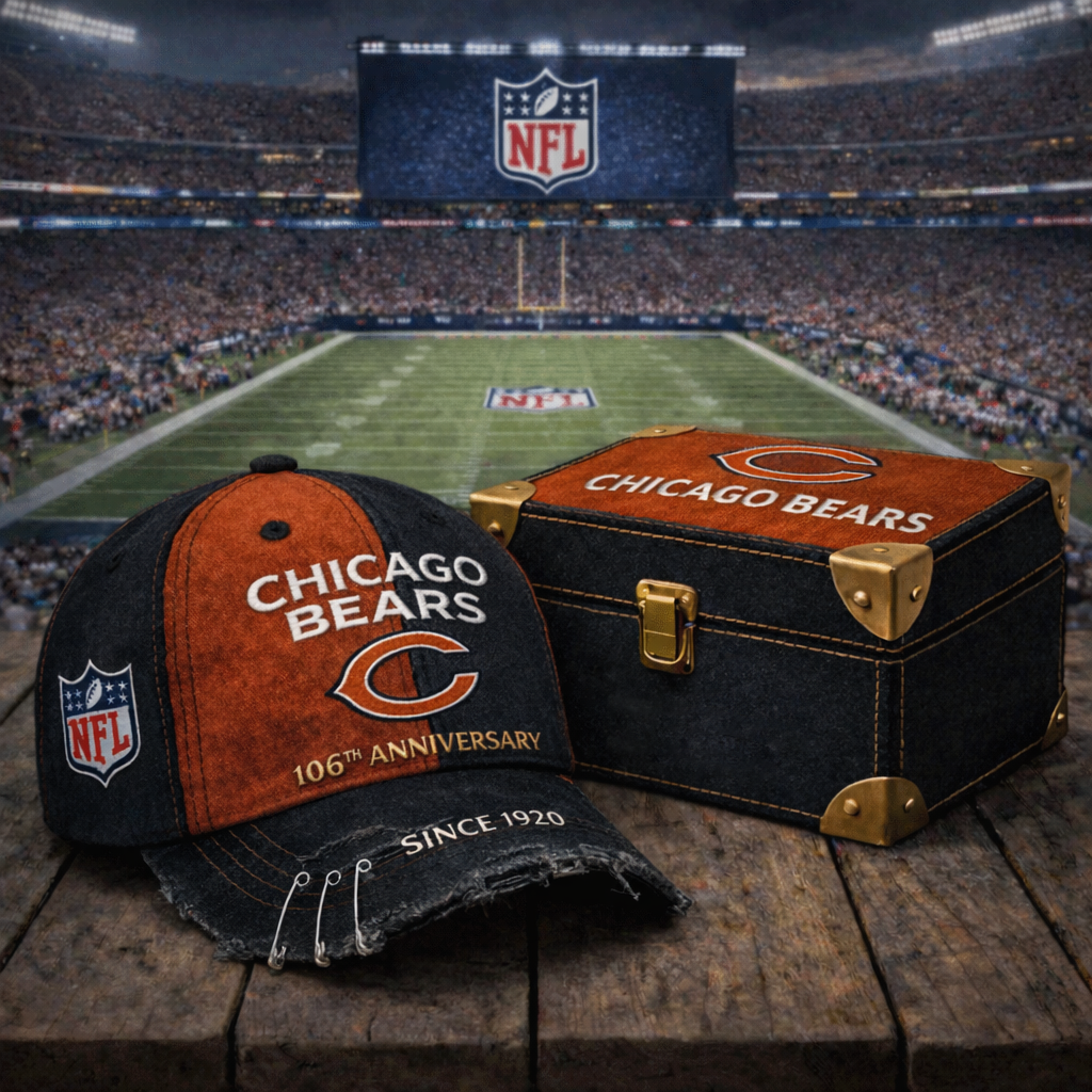 Premium NFL CHI Anniversary Vintage Crackle Hat V7 NMD CTKT