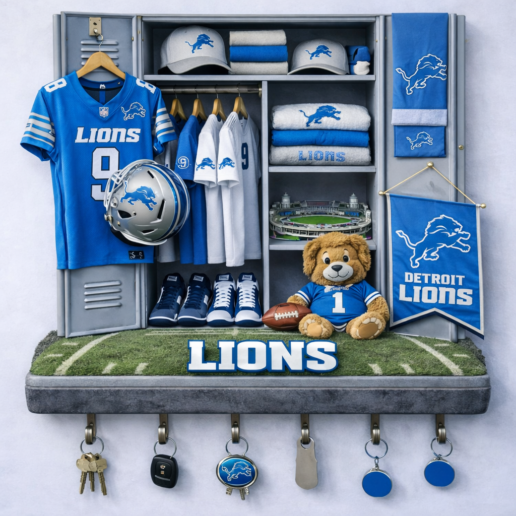 Premium NFL DET Locker Key Holder V2 NMD TTV