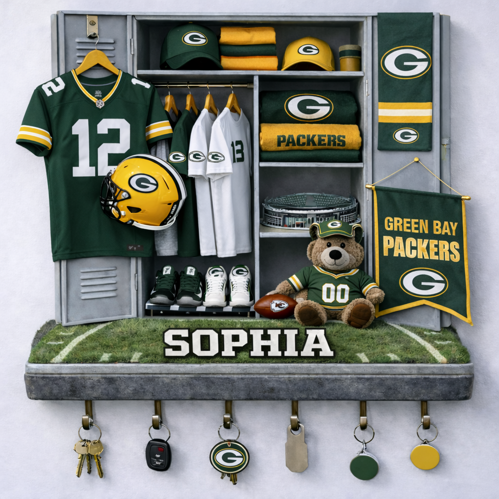 Premium NFL GB Locker Key Holder V2 NMD TTV
