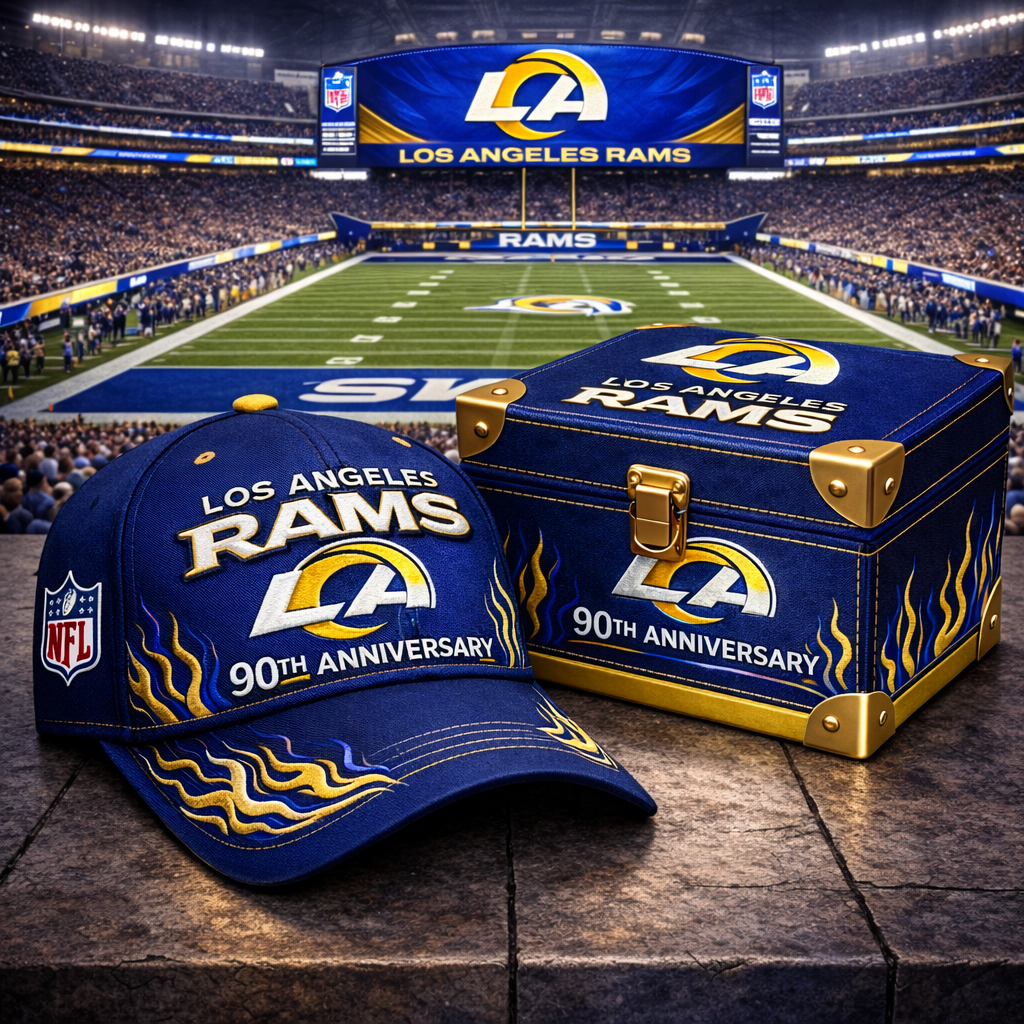 Premium NFL LAR Anniversary Flame Edition Cap V8 NMD CTKT
