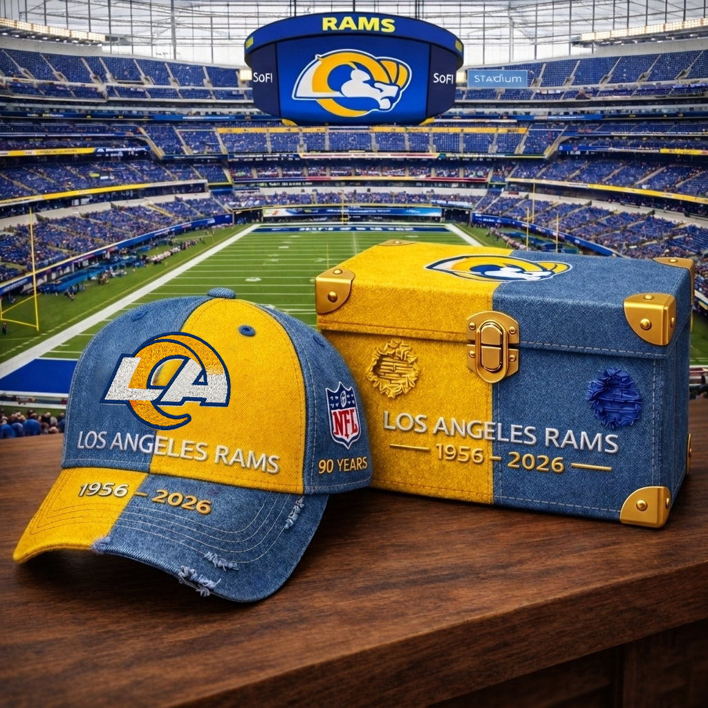Premium NFL LAR Anniversary Vintage Two Tone Distressed Cap V11 NMD CTKT