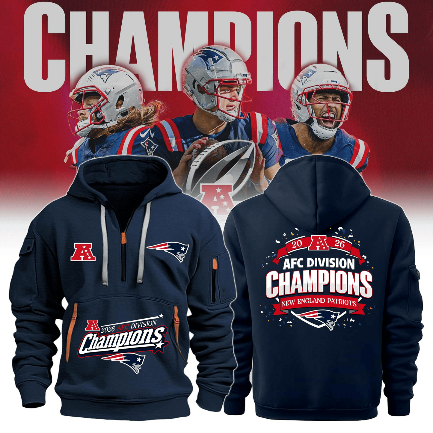 Premium NFL NEP Champions Hoodie Half Zipper V1 NMD TTV