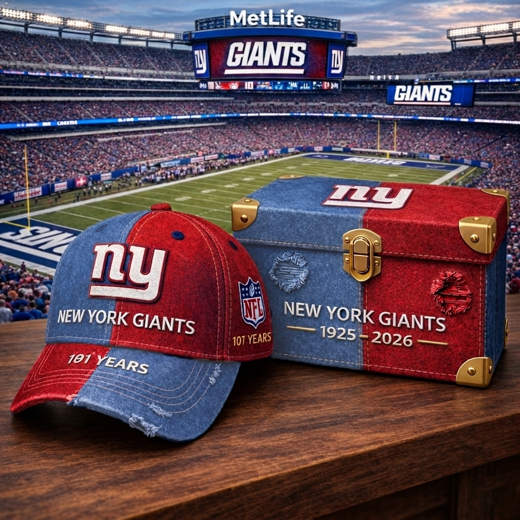 Premium NFL NYG Anniversary Vintage Two Tone Distressed Cap V11 NMD CTKT