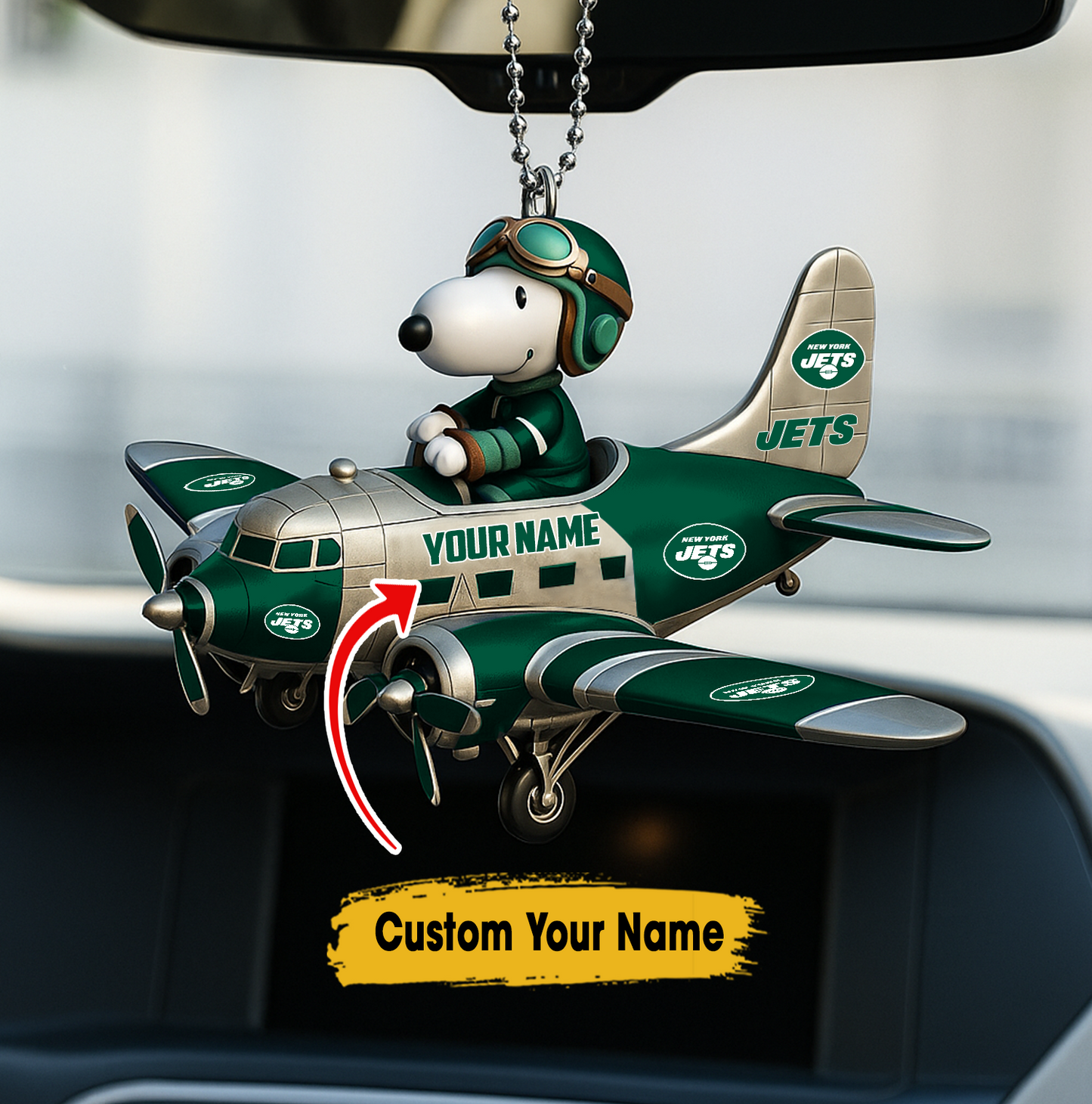 Premium NFL NYJ x SNP Your Name Car Ornament V2 NAK TTT