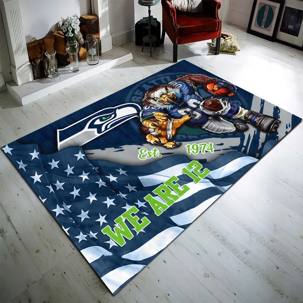 Premium NFL SEA 2025 NFC West Champions Rectangular Rug V1 NMD 070125 TTV