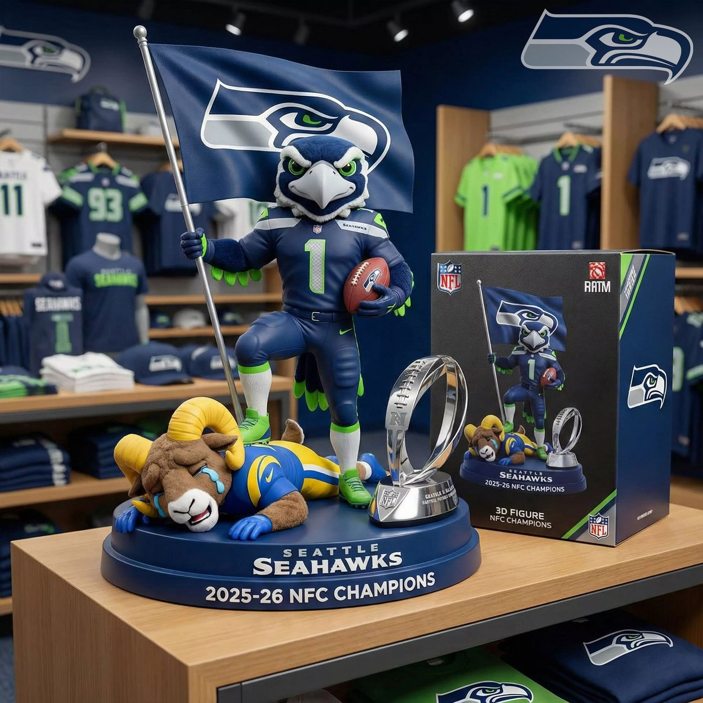 Premium NFL SEA Champions Acrylic Plaque V1 NMD TTV