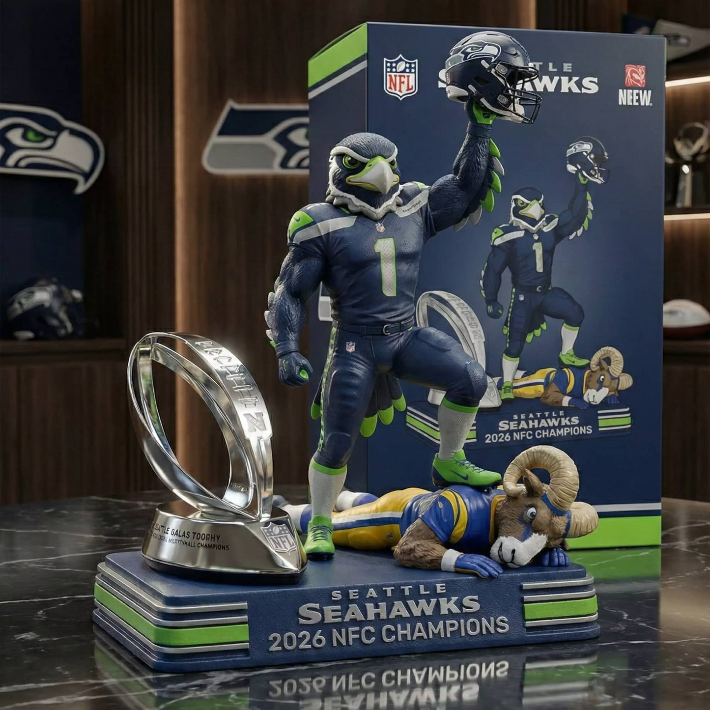 Premium NFL SEA Champions Acrylic Plaque V2 NMD TTV