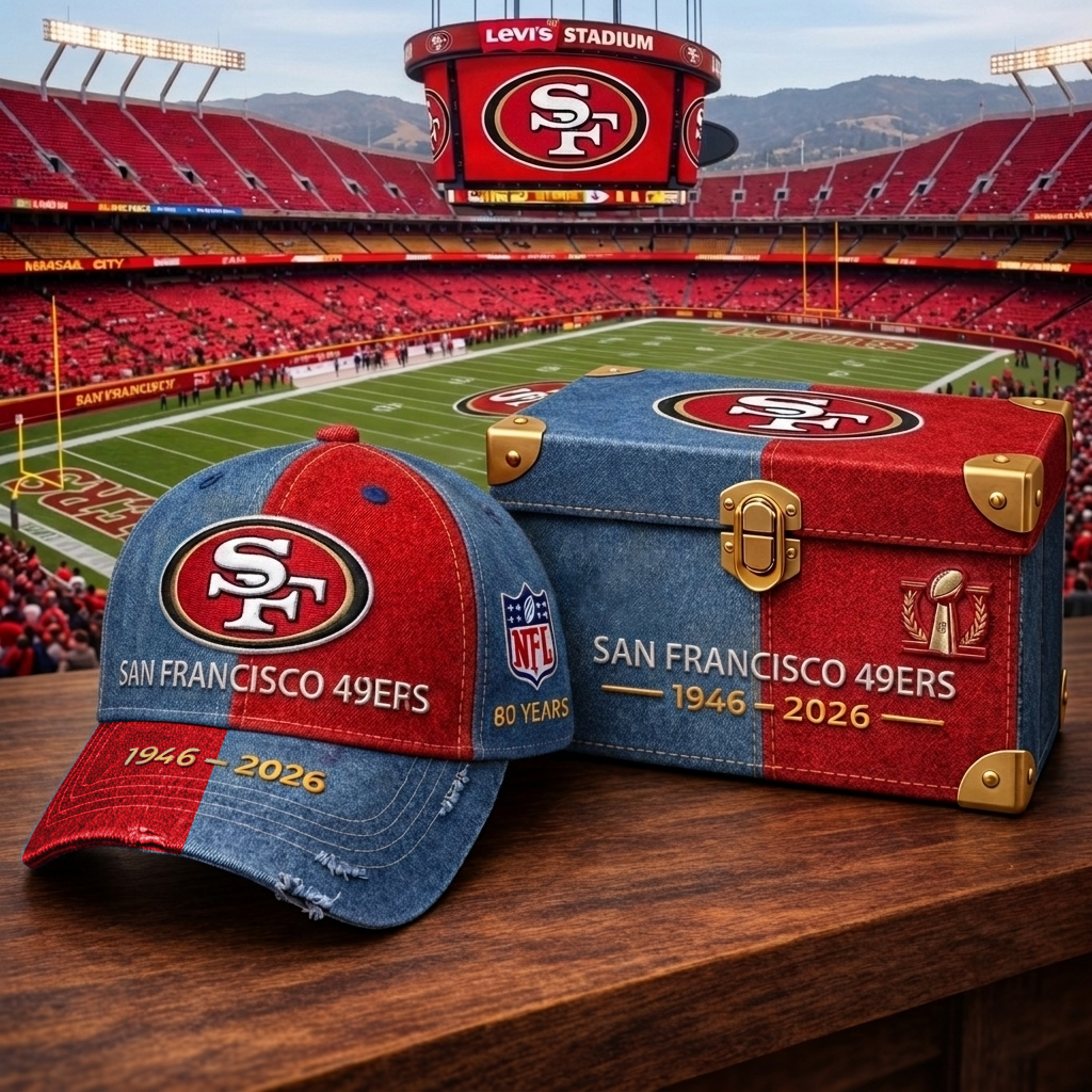 Premium NFL SF49 Anniversary Vintage Two Tone Distressed Cap V11 NMD CTKT