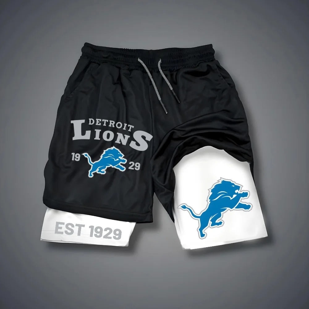 PREMIUM NFL X DET Multicolored Pure GYM Shorts NDT NHM
