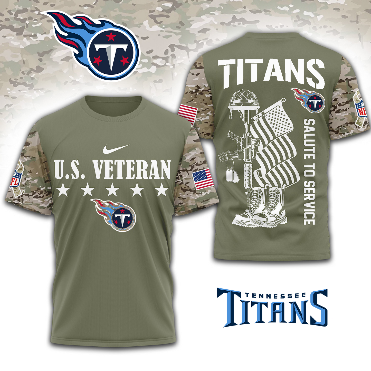 Premium NFL x TEN Salute To Service 3D Shirt DATND TANTD