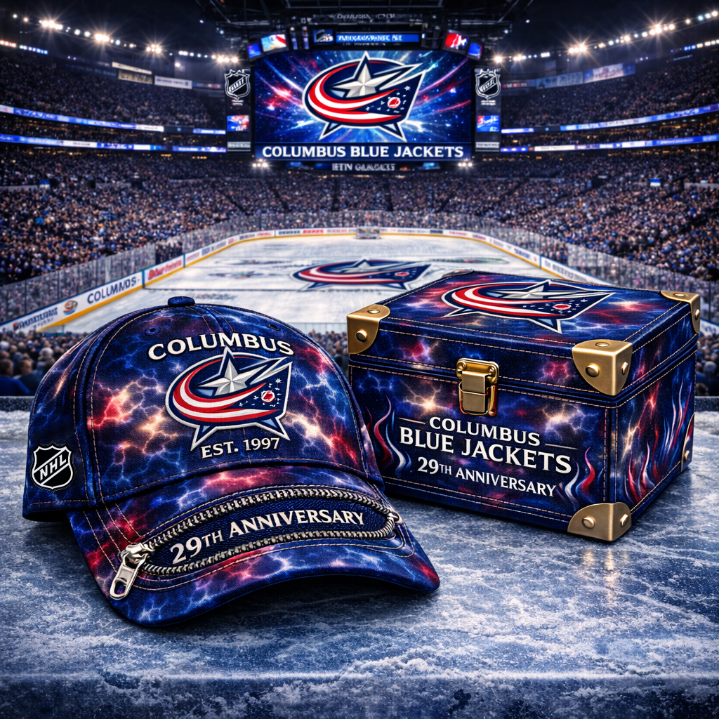 Premium NHL CBJ Anniversary Tie-Dye Heritage Zipper Cap V9 NMD CTKT