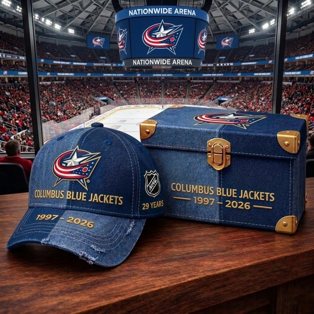 Premium NHL CBJ Anniversary Vintage Two-Tone Distressed Cap V11 NMD CTKT