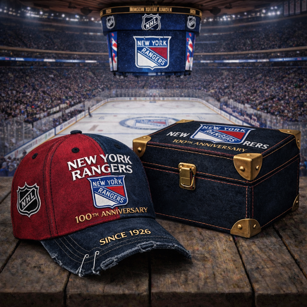 Premium NHL NYR Anniversary Vintage Crackle Hat V7 NMD CTKT