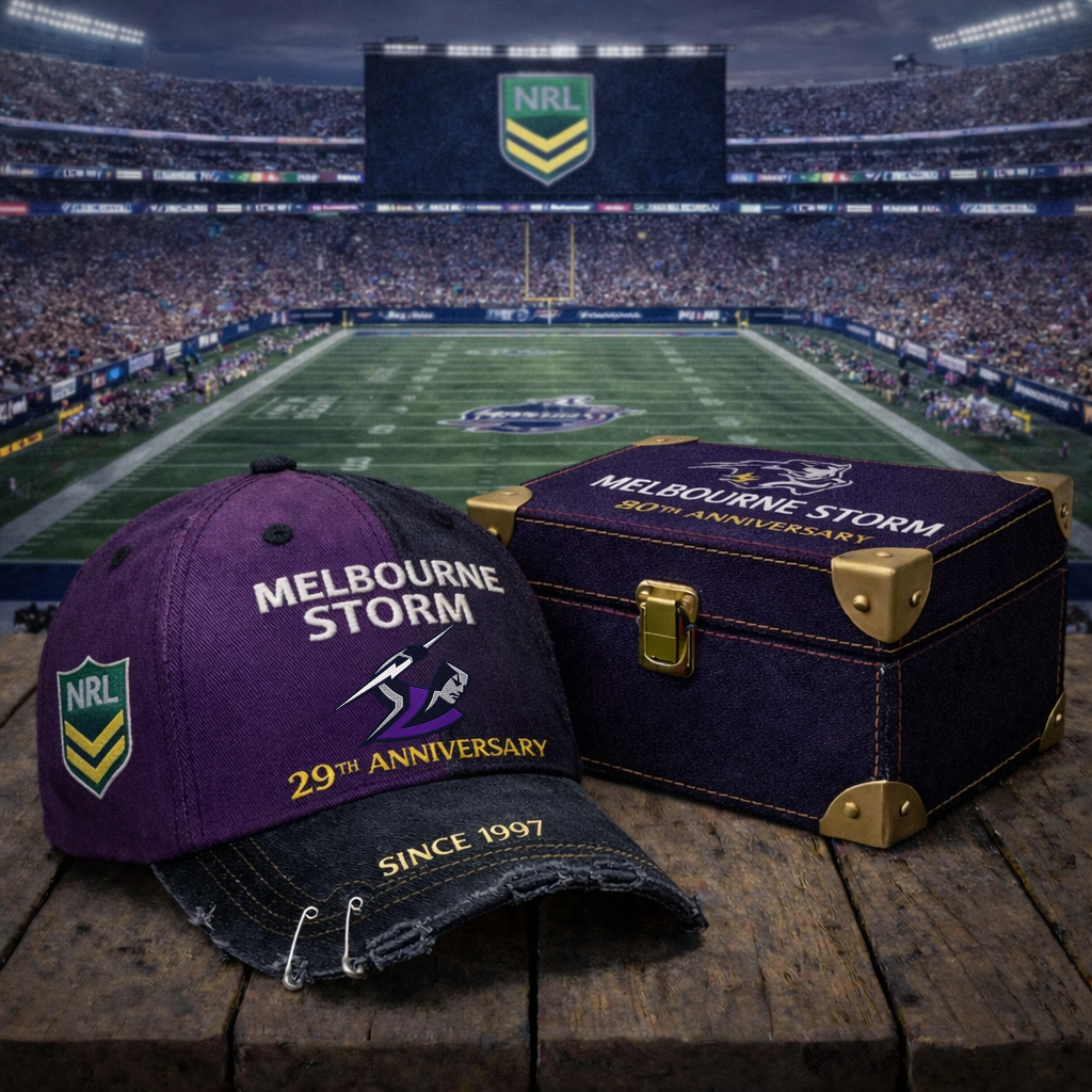 Premium NRL MS Anniversary Vintage Crackle Hat V7 NMD CTKT