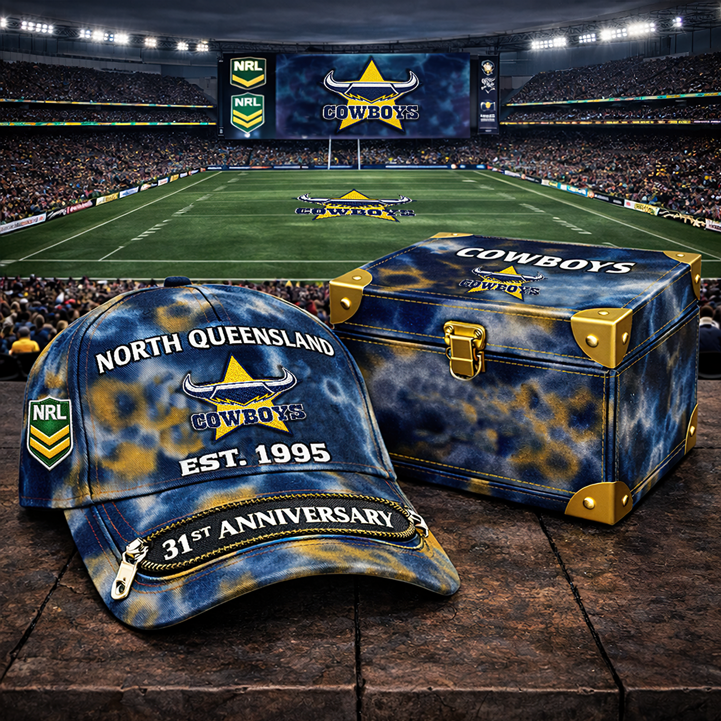 Premium NRL NQC Anniversary Tie-Dye Heritage Zipper Cap V9 NMD TTV