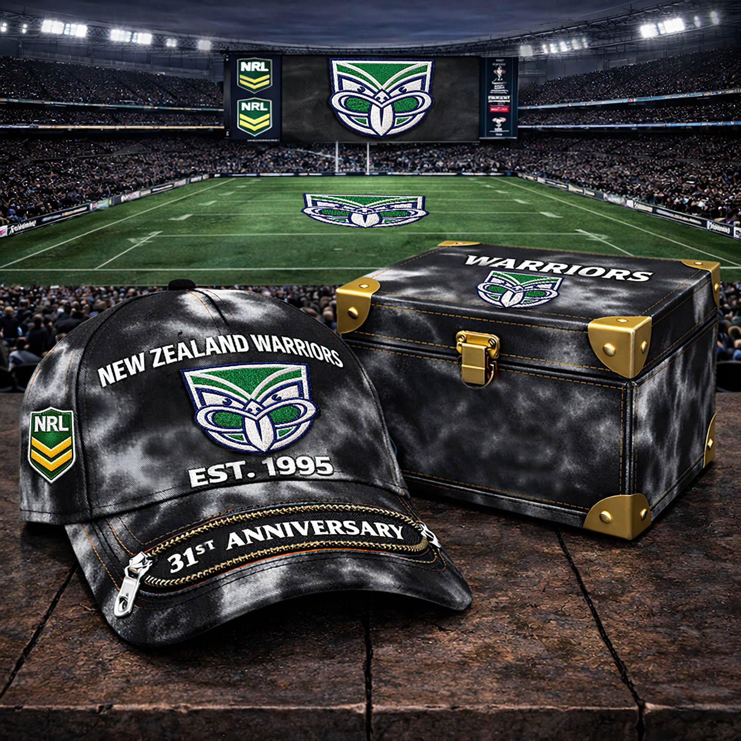 Premium NRL NZW Anniversary Tie-Dye Heritage Zipper Cap V9 NMD TTV