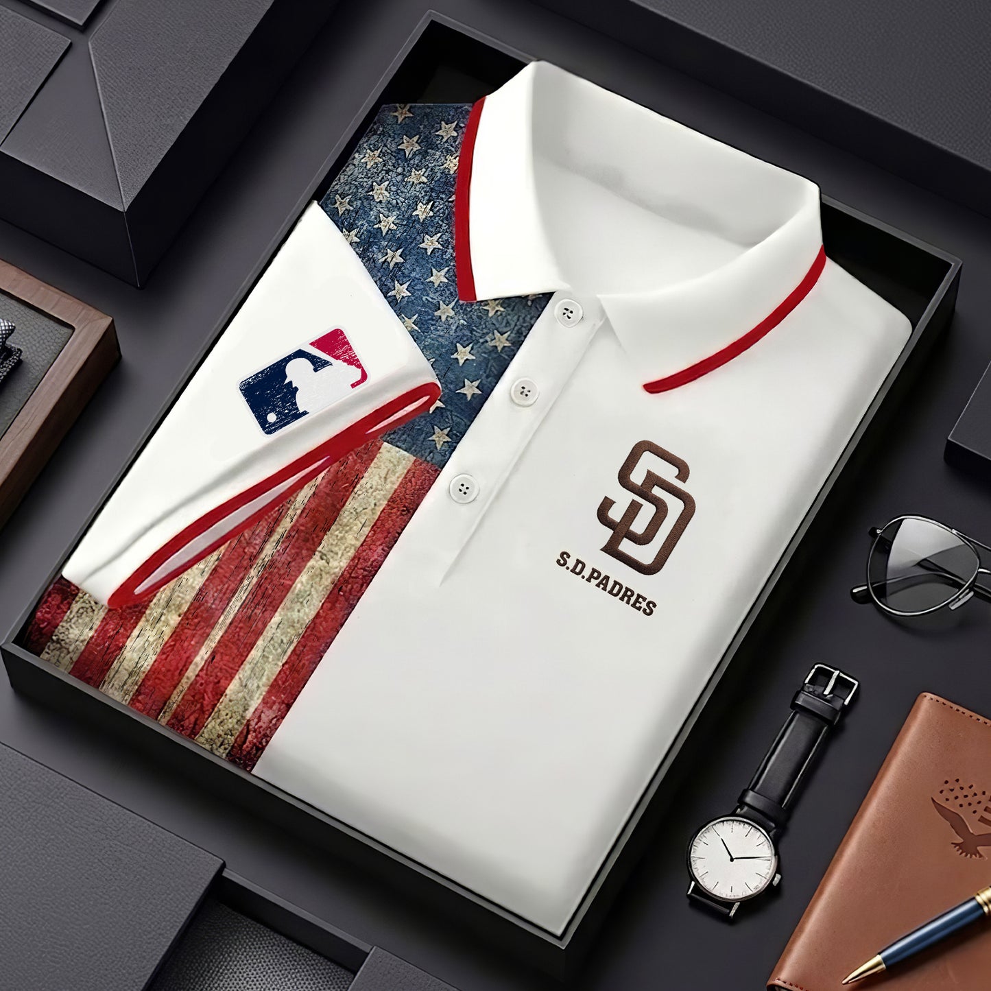 SDP x MLB US Flag Polo Shirt DDT TTTZ