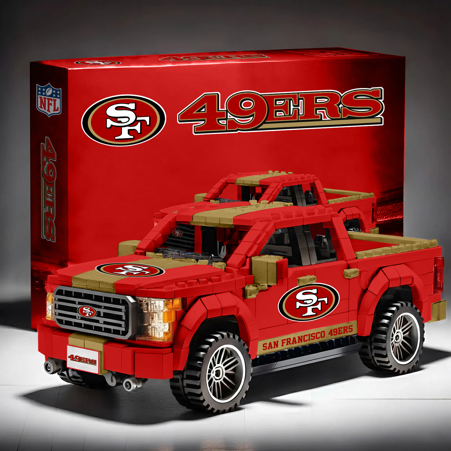SF X NFL 3D Racing Truck Model Building Block Set NAK NHT
