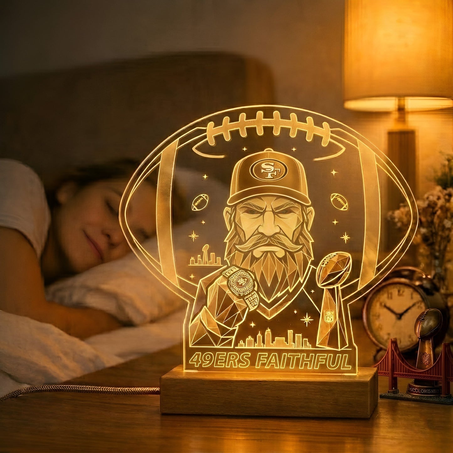 SF49ers x NFL Acrylic LED Desk Lamp NAK NTN