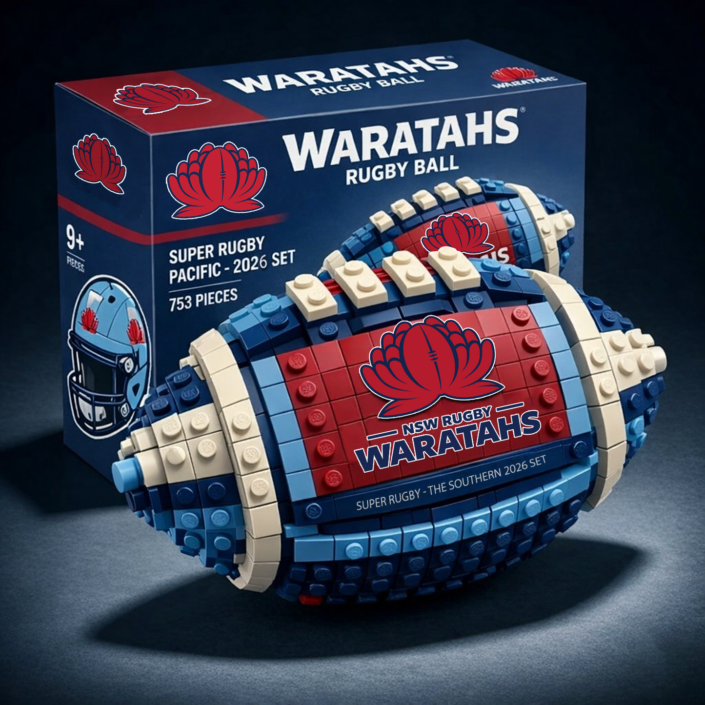 SRP x WAR Rugby Ball Building Block Set NAK NHT