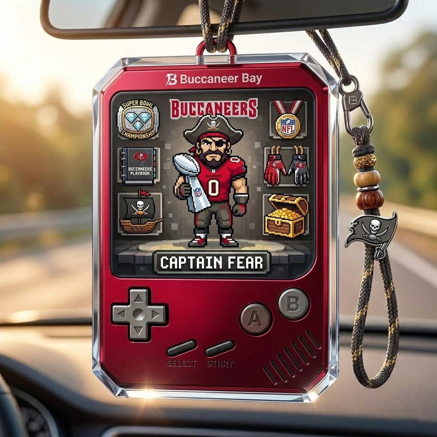 TB X Classic NFL Football Team Name Car Ornaments NAK NHT