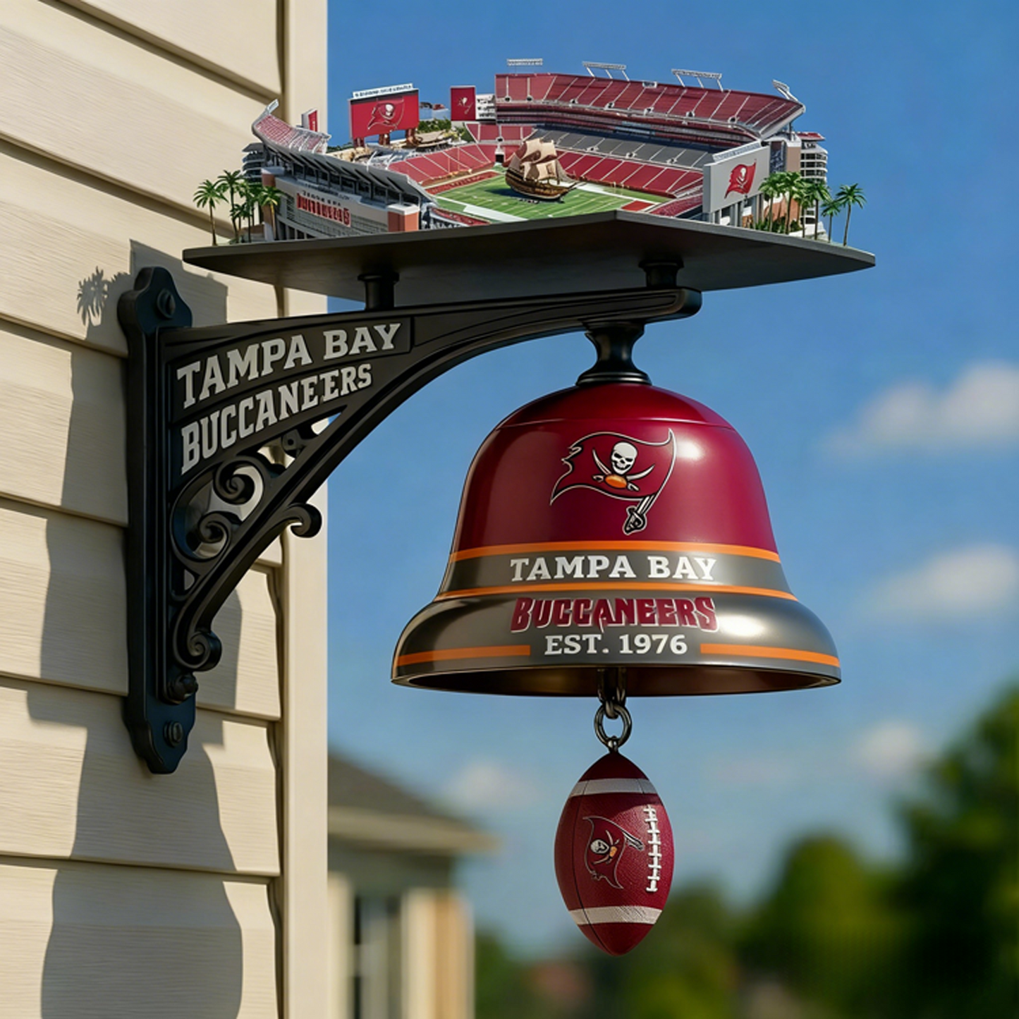TB X NFL Football Team Home Stadium-Themed Vintage Wall-Mounted Doorbell NAK NHT