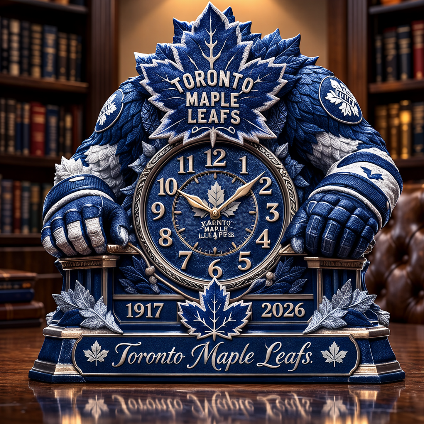 TOR x NHL Display clock featuring the hockey mascot NAK NHT
