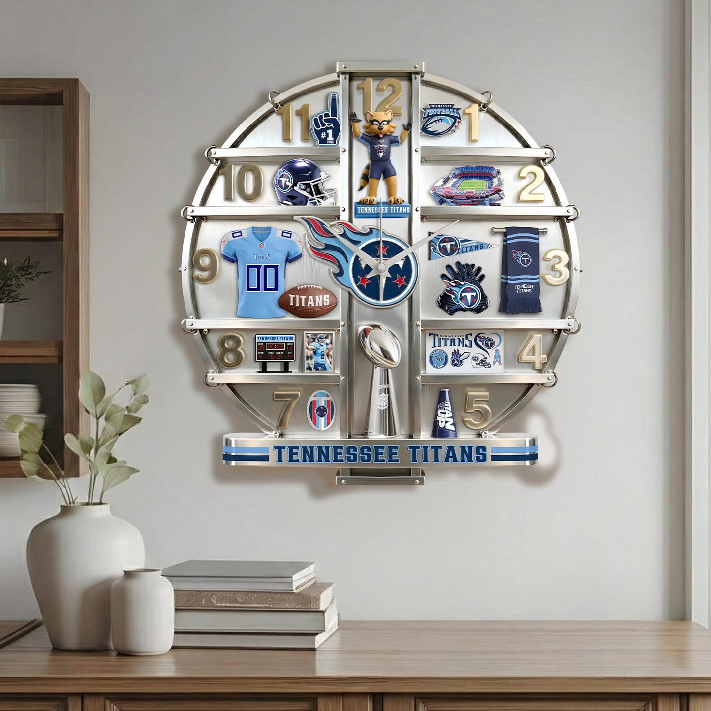 TT x NFL Home Decorative 3D Visual Effect Acrylic Wall Clock NAK CTKT