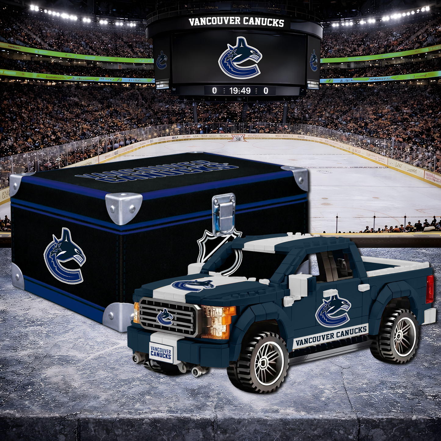 VAN X NHL LEGO Toy Truck Set with Collectible Case NAK NHT