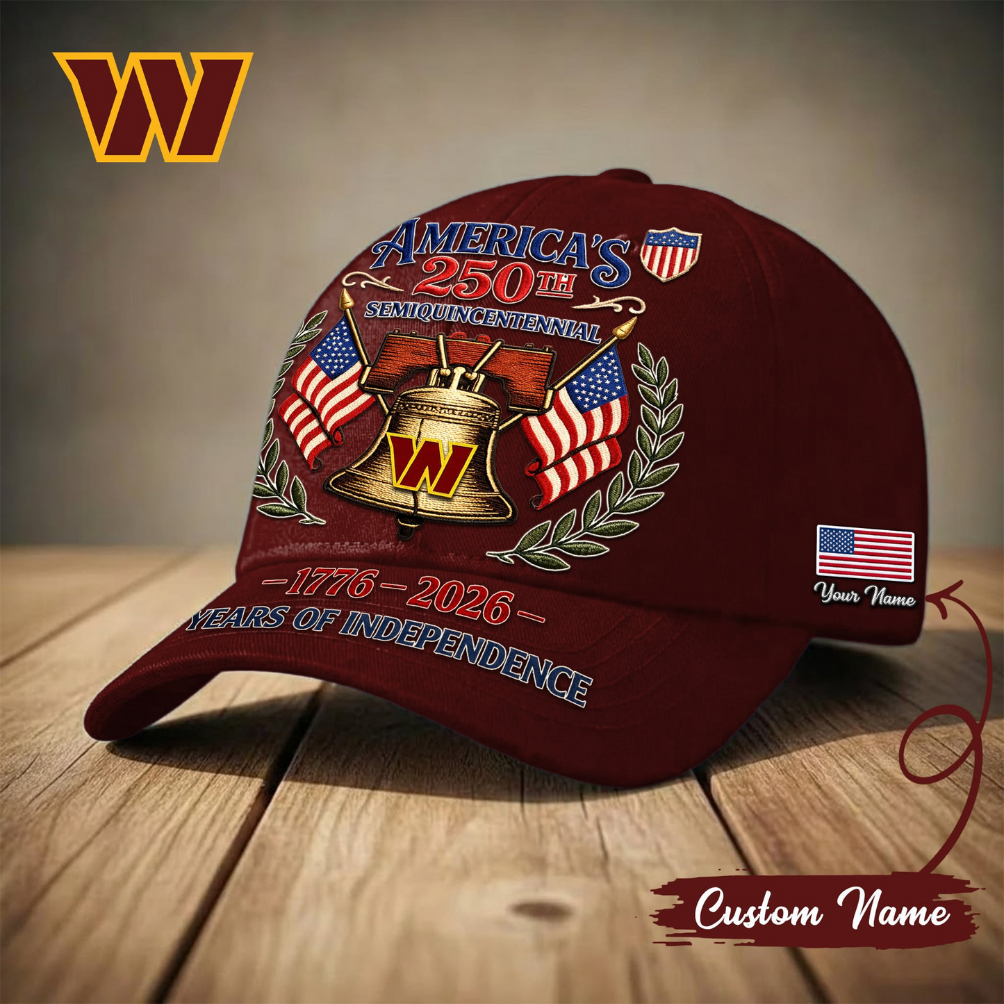 WAS x Premium NFL 1776-2026 Years Of Independence Classic Cap NAK LBN