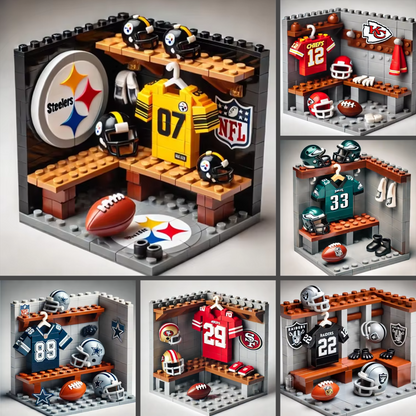 NFL Teams Custom Building Blocks Creative Peripheral Gift Model Toy Mini Changing Room Professional Football League Teams DDT HLP HLPHUONG