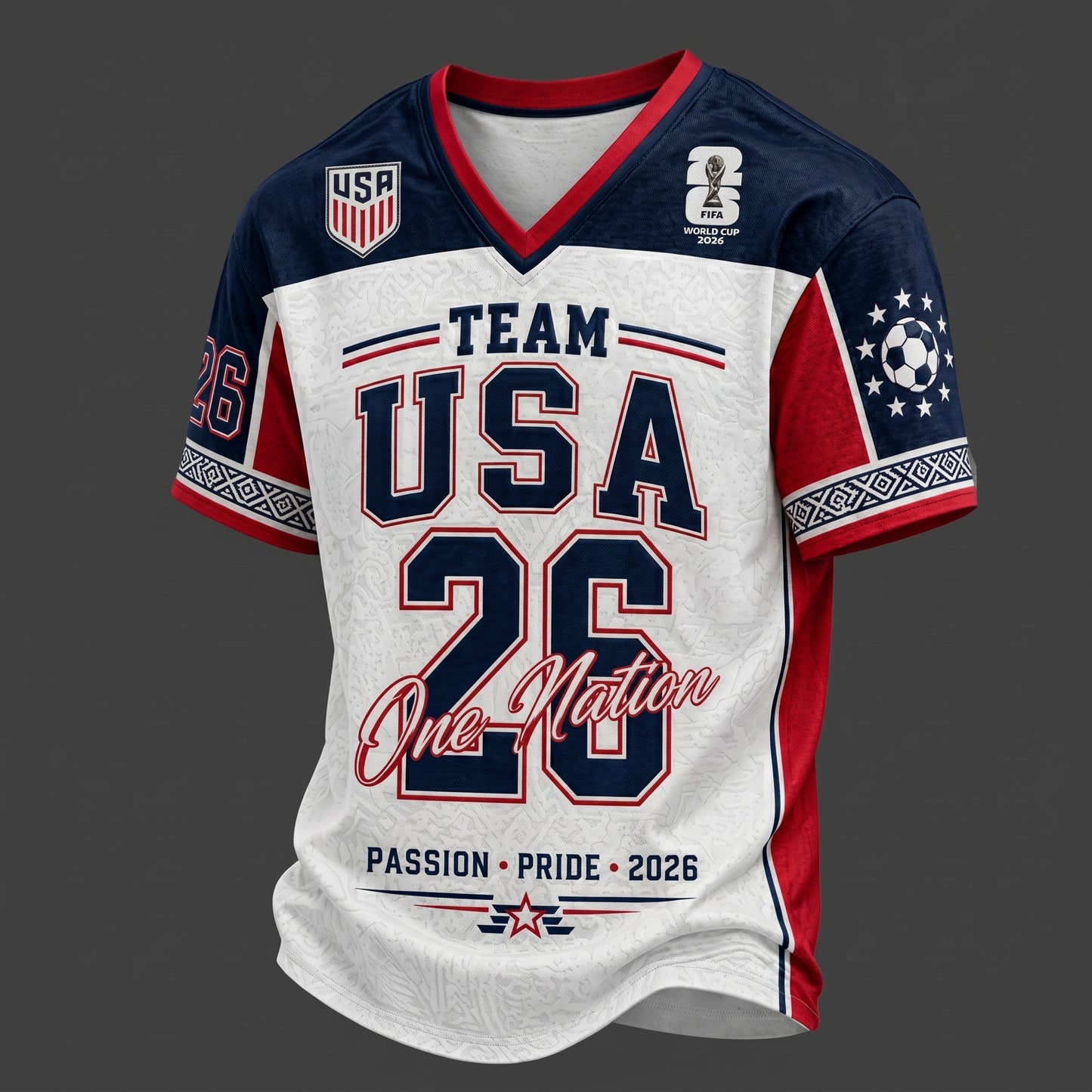 PREMIUM WC26 X USA LUXURY V-Neck T Shirt V33 NDT VHM 130626