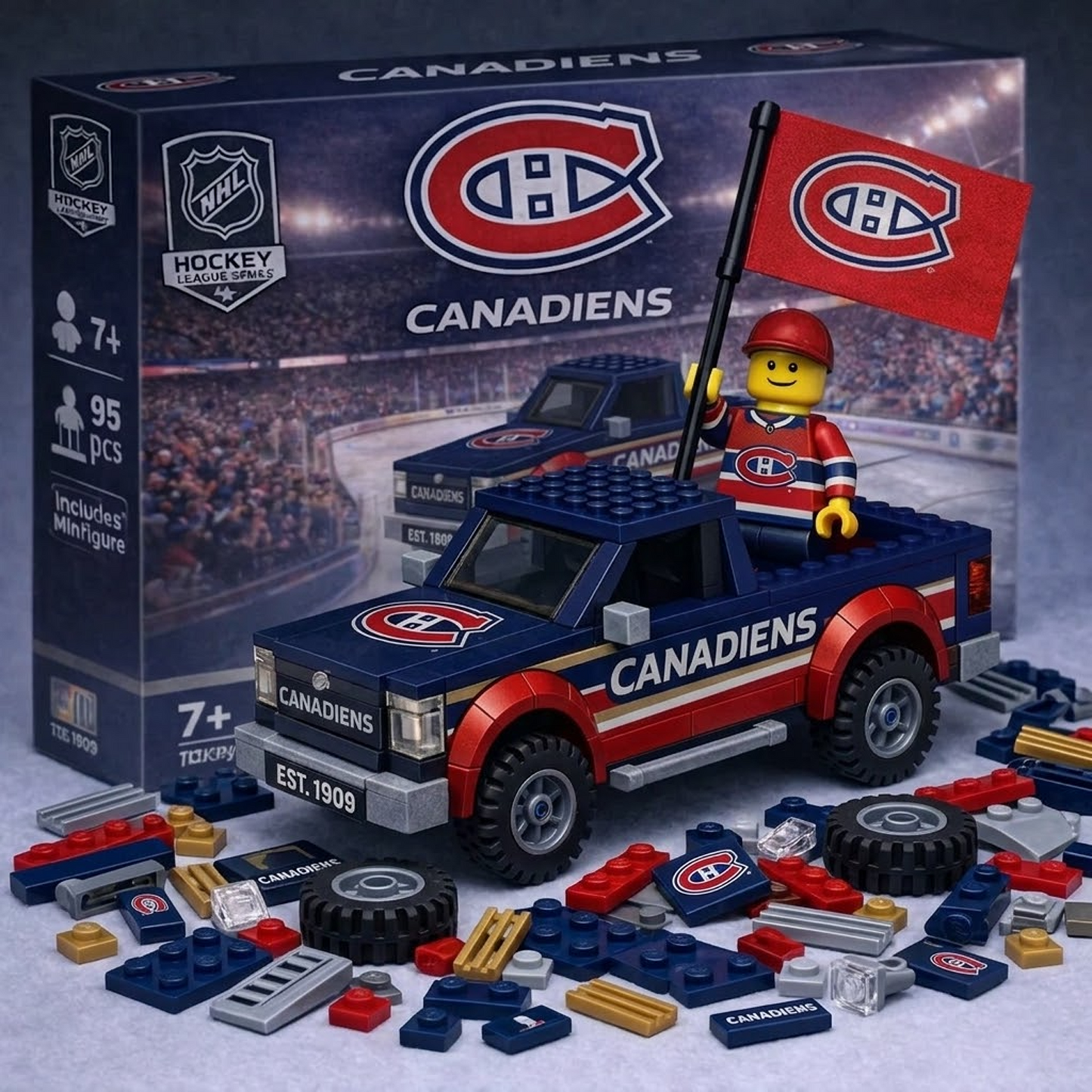 MTL x NHL Building Blocks Truck Toy Set V1 DatND DVT
