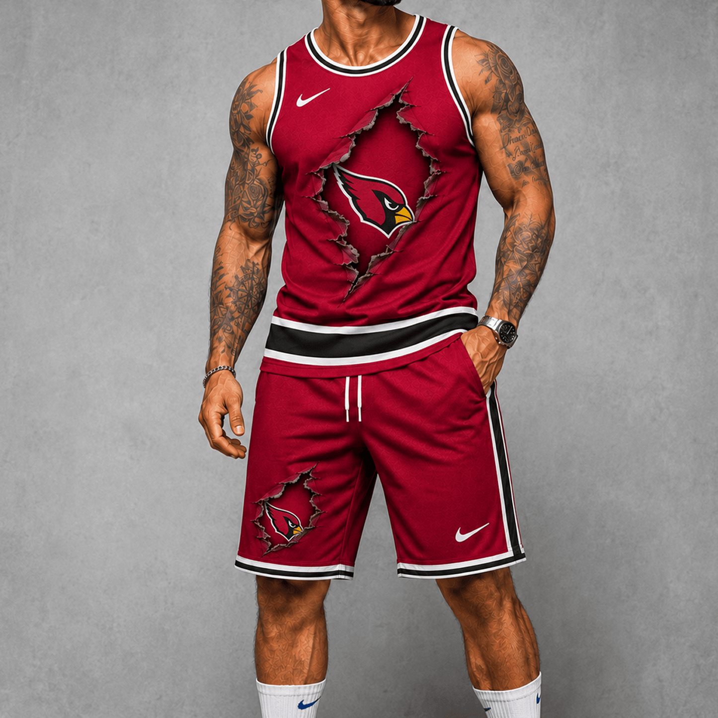 ARI Premium NFL Game Day Football Fan Tank Top and Shorts Set 1706