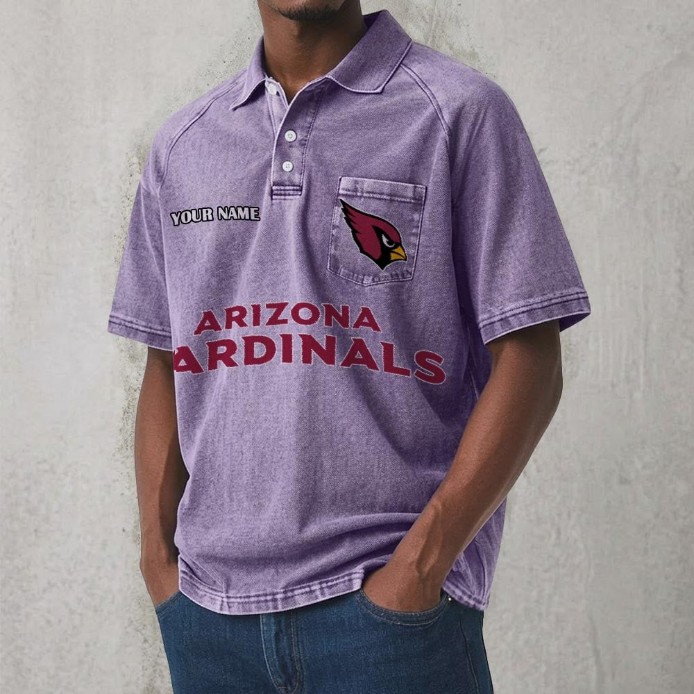ARI x NFL Men's Distressed Turn-Down Collar Polo DATND TANTD 250526