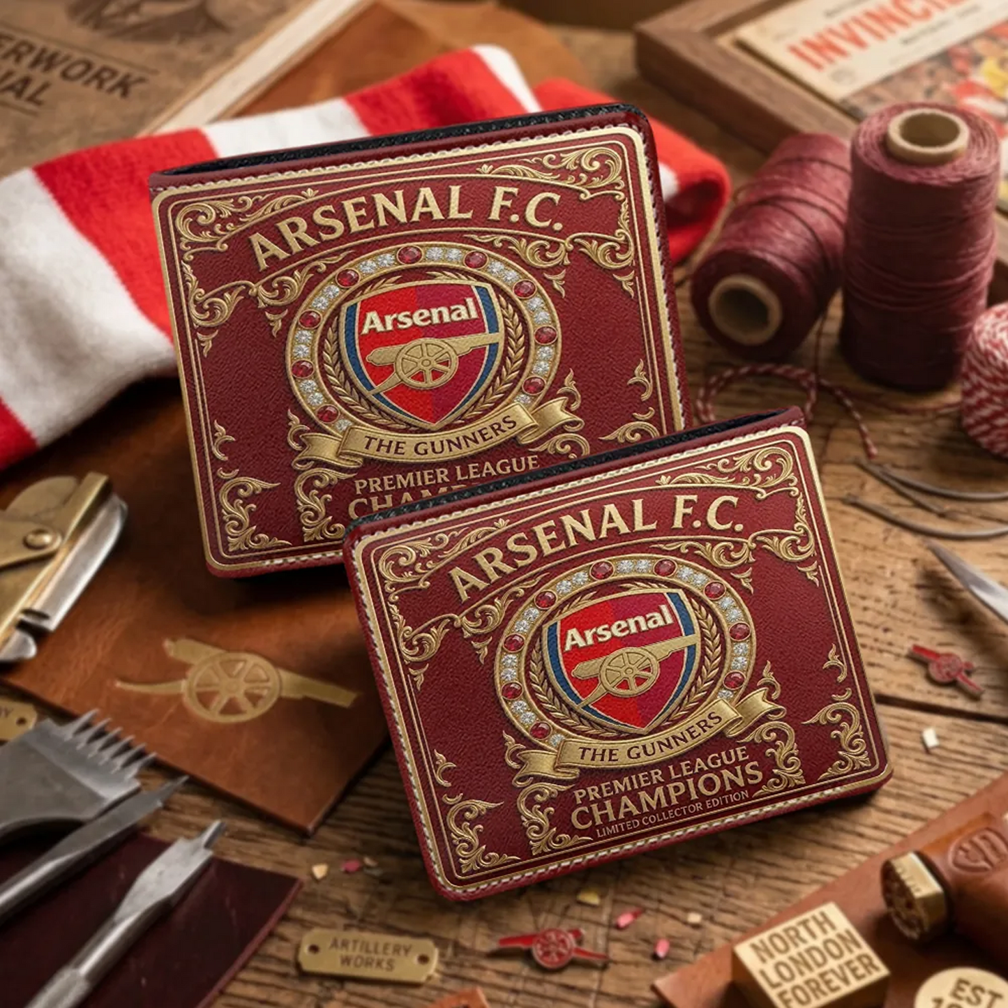 ARS FC Premier League Champions 2526 3D Leather Men Wallet 2405 V3 DatND DVT