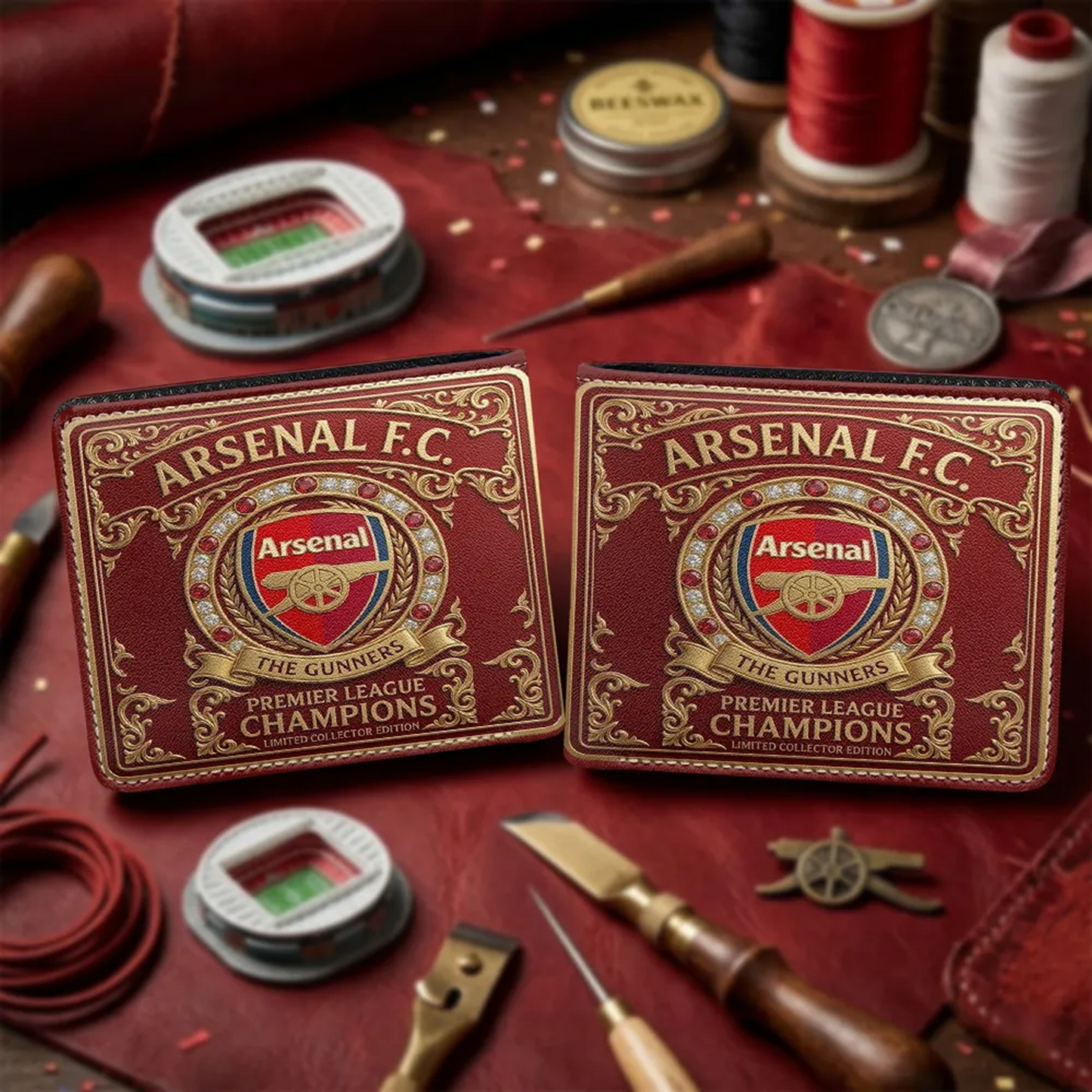 ARS FC Premier League Champions 2526 3D Leather Men Wallet 2405 V3 DatND DVT