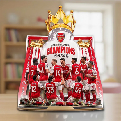 ARS FC Premier League Champions 2526 Custom Shape Acrylic Plaque 2405 V2 DatND DVT