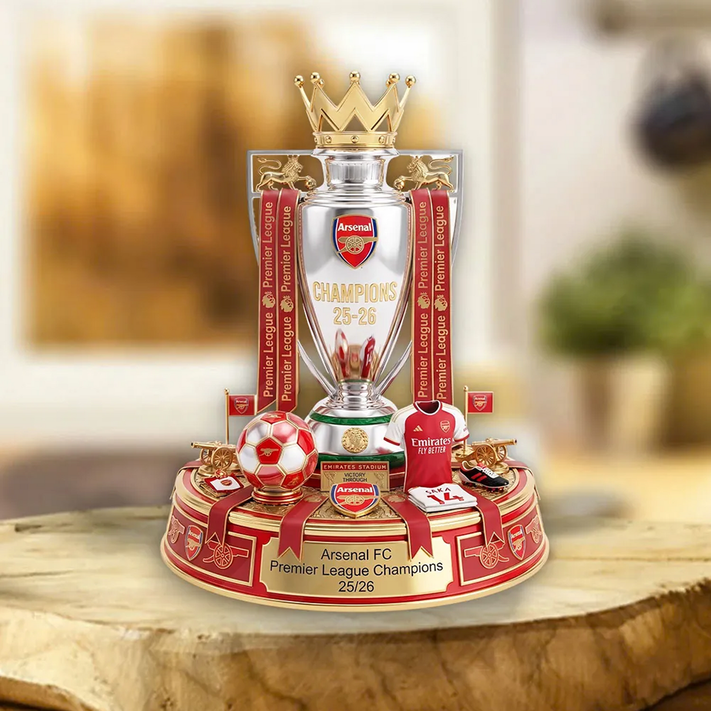 ARS FC Premier League Champions 2526 Custom Shape Acrylic Plaque V2 2205 DatND DVT