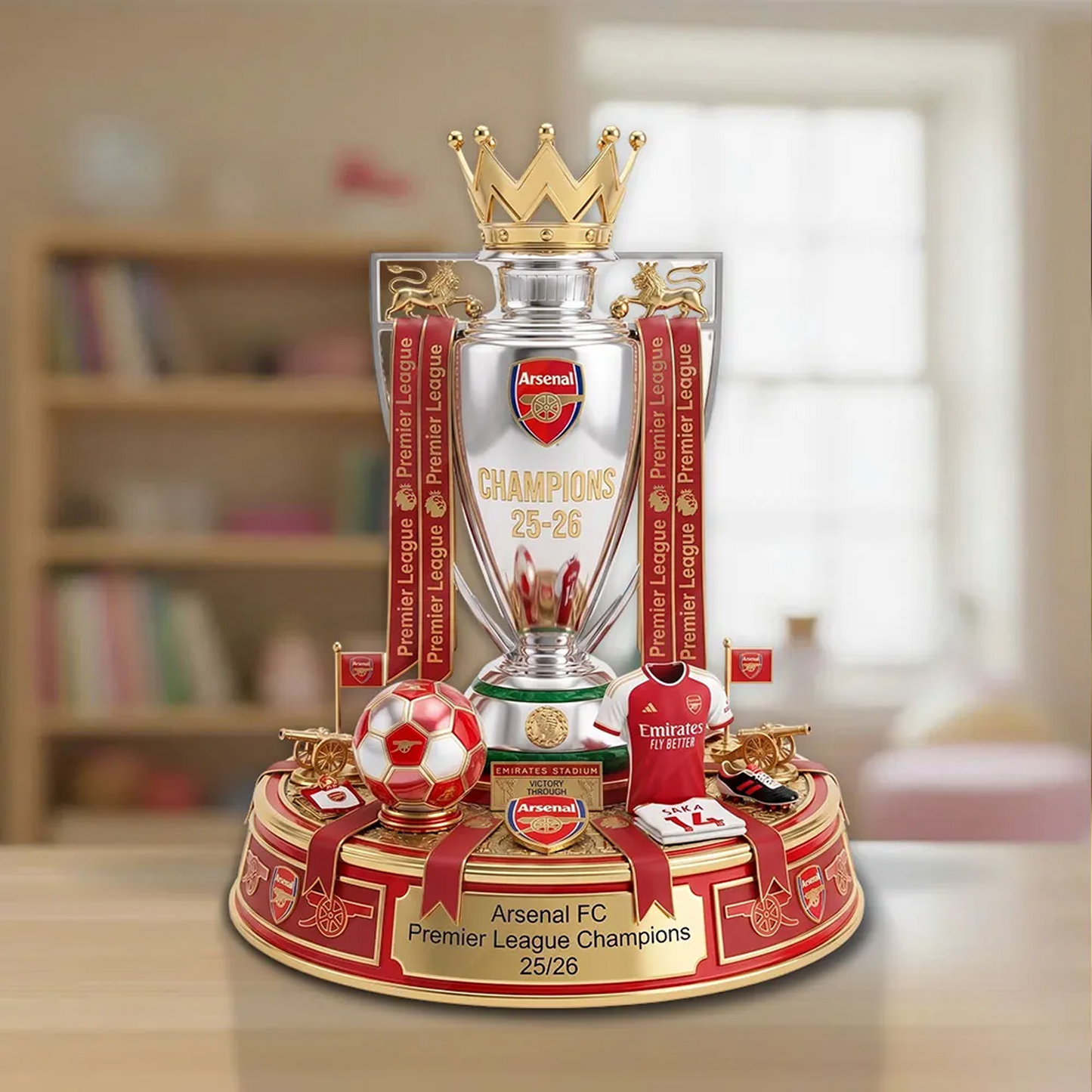 ARS FC Premier League Champions 2526 Custom Shape Acrylic Plaque V2 2205 DatND DVT
