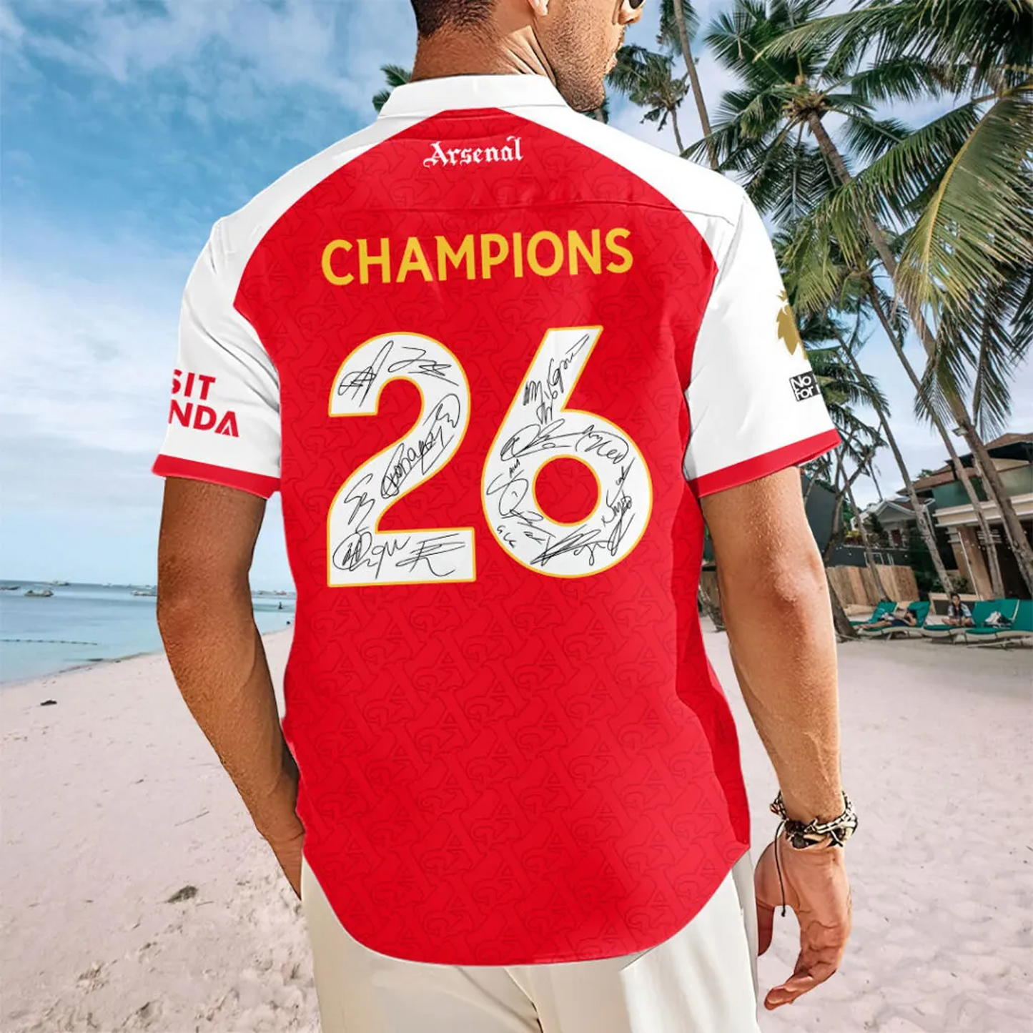 ARS FC Premier League Champions 2526 Short Sleeve Button-Down Shirt 2505 V3 DatND DVT