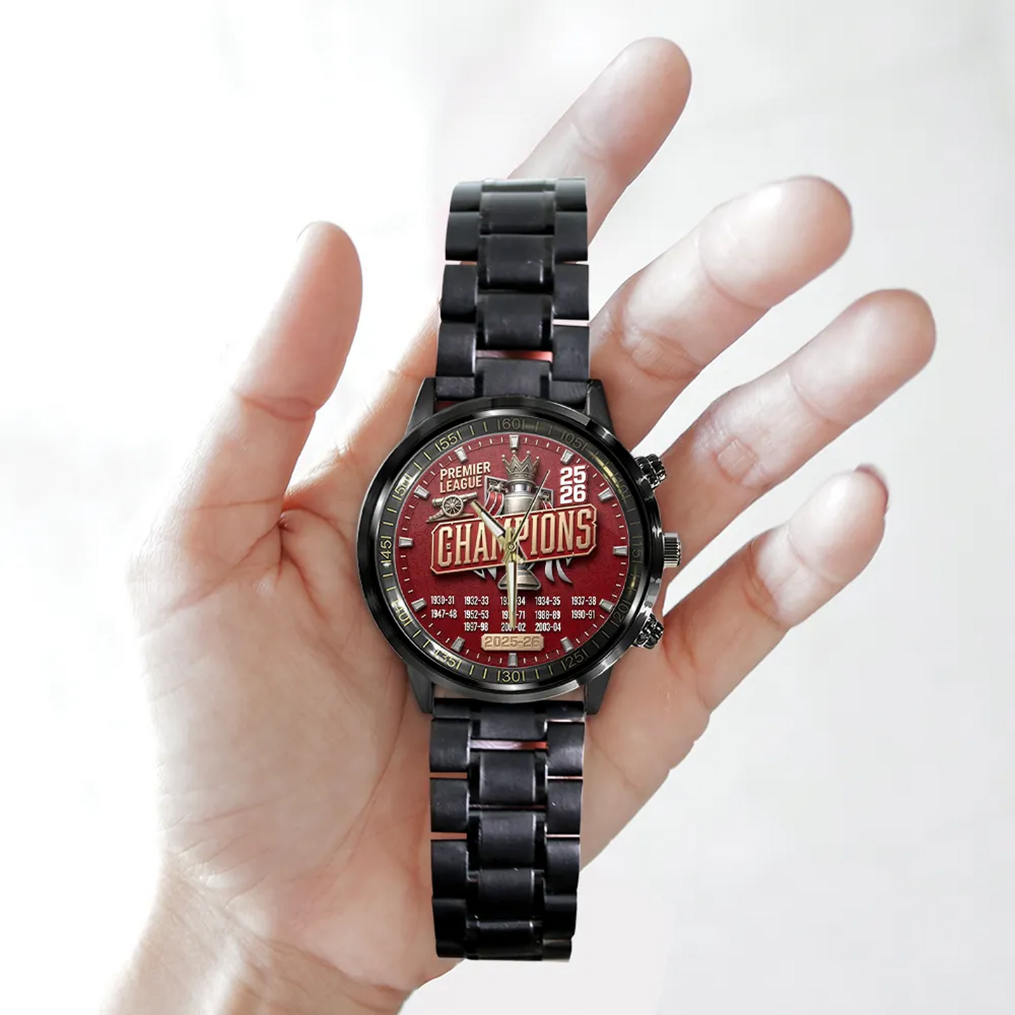 ARS x EPL Premier League Champions 25 26 Black Stainless Steel Watch V1 DATND TANTD 200526